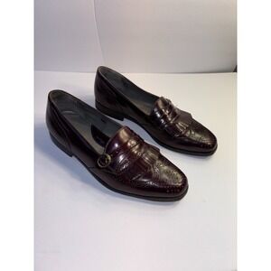 Stacy Adams Dress Shoes Men's 9.5M Brown Leather Nashua Wingtip Longwing Slip On